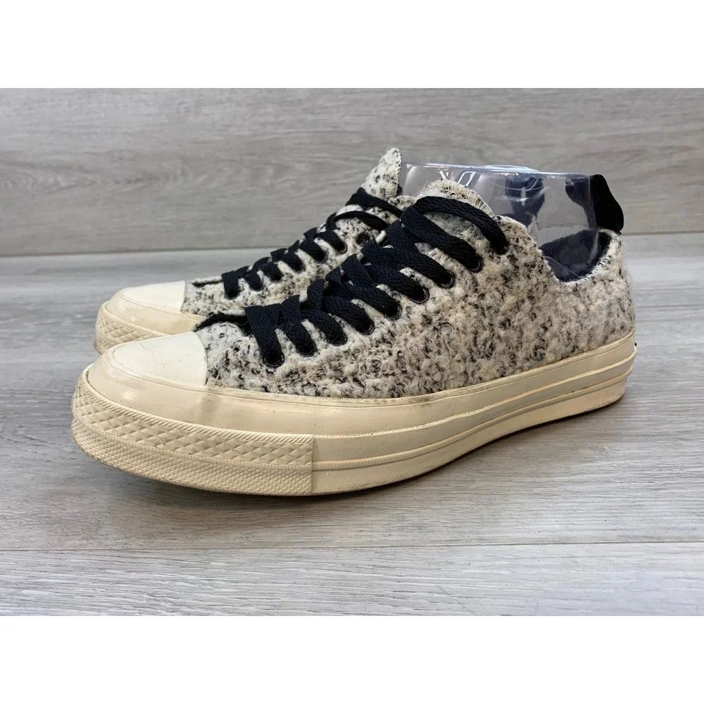 Converse Chuck 70 Low Boucle Sherpa Black White Sneakers 166254C Mens 6 Womens 8 - Picture 3 of 10